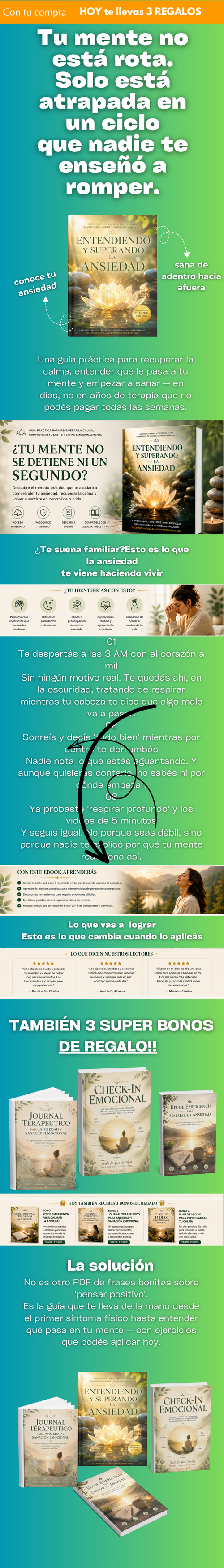 Entendiendo y superando la Ansiedad + 3 guias de Regalo